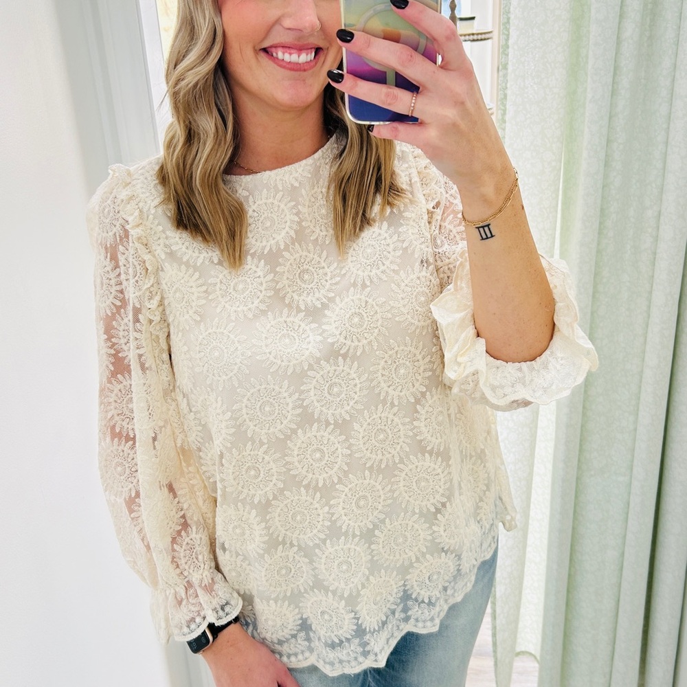 Boho Cream Lace Blouse